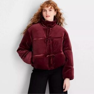 Women's Burgundy Puffer Jacket
